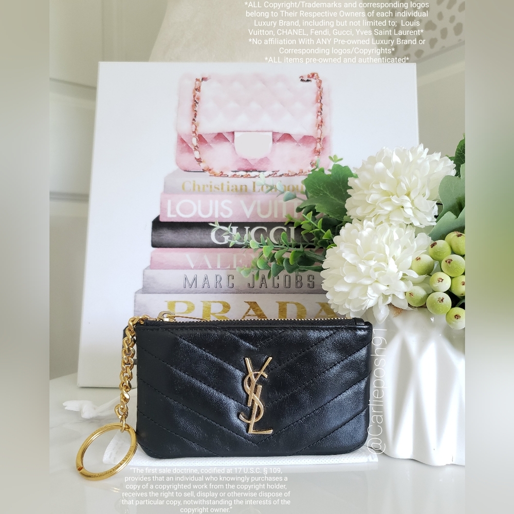 **SOLD** Authentic Pre-owned Yves Saint Laurent Cassandre Card Key Pouch